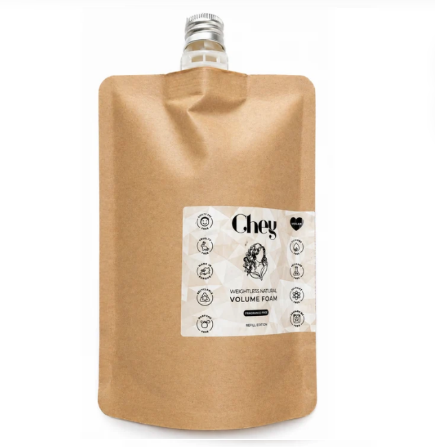 Chey Weightless Natural Volume Foam Parfumvrij (navul verpakking)