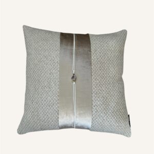 Sierkussen Jantine Beige/Creme – Luxe Velours met Agaat Steen