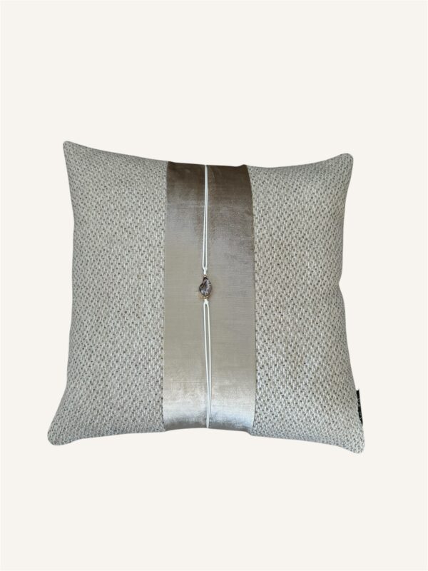 Sierkussen Jantine Beige/Creme – Luxe Velours met Agaat Steen