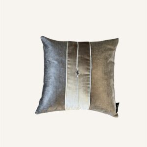 Sierkussen Romé Brons/Creme – Luxe Stof met Agaat Steen