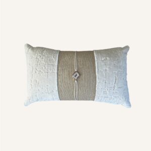 Sierkussen Nore creme/goud – luxe uitstraling met agaatsteen