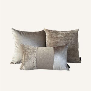 Sierkussen set Mirelle bruin/beige – luxe met vleugje goud