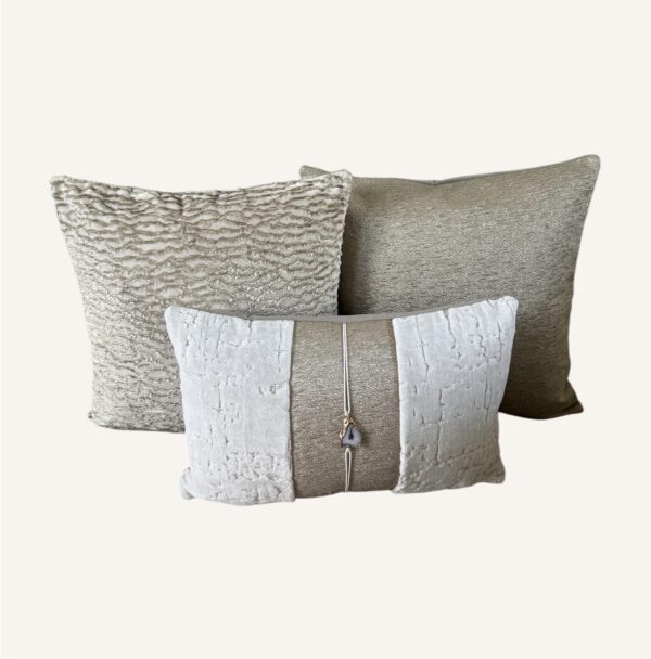 Sierkussen Ida - chique beige taupe velours kussen - Afbeelding 2