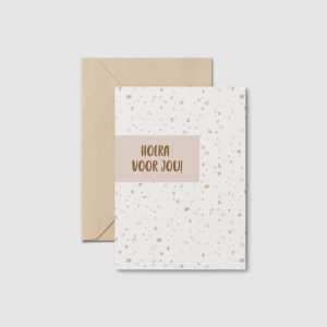 Kaart, hoera voor jou + envelop