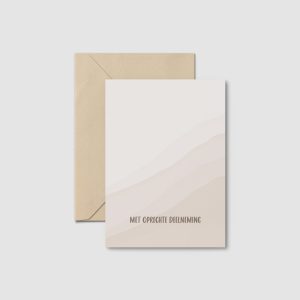 Kaart, met oprechte deelneming + envelop